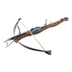 566488 large balestra primitiva grande con leva 86 cm in legno intarsiato xv secolo